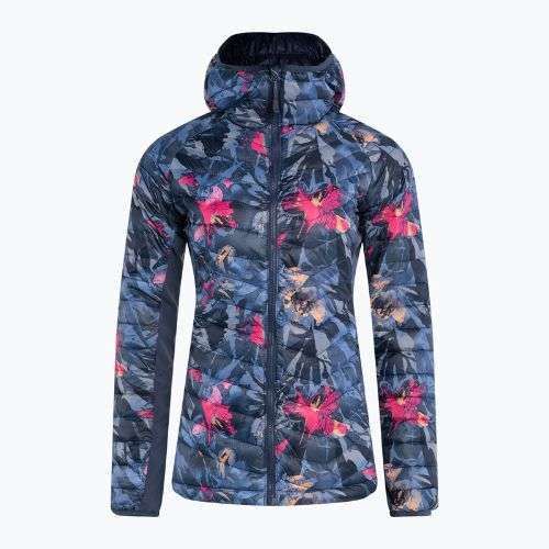 Kurtka hybrydowa damska Columbia Powder Pass Hooded nocturnal floriculture print