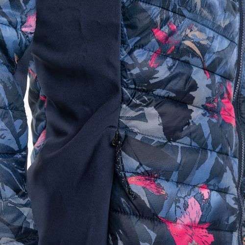 Kurtka hybrydowa damska Columbia Powder Pass Hooded nocturnal floriculture print