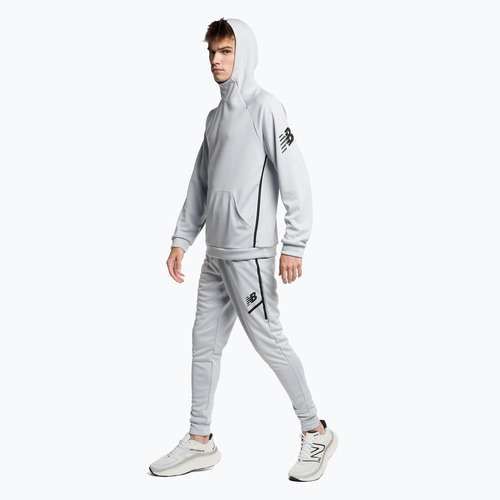 Bluza piłkarska męska New Balance Tenacity Football Training Hoodie light aluminium