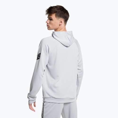 Bluza piłkarska męska New Balance Tenacity Football Training Hoodie light aluminium