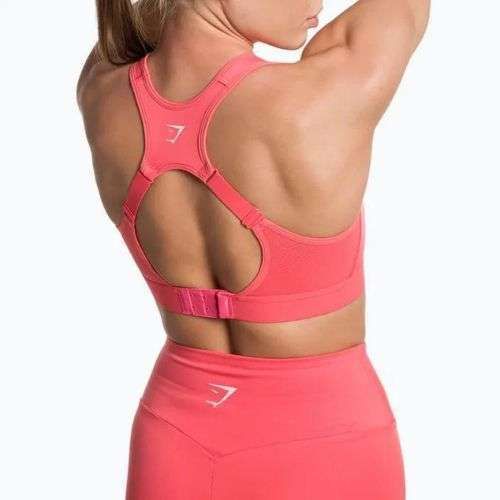Biustonosz treningowy Gymshark Open Back Training Sports polka pink