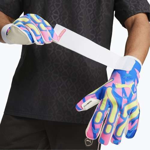 Rękawice bramkarskie PUMA Ultra Ultimate Energy Hybrid ultra blue/yellow alert/luminous pink