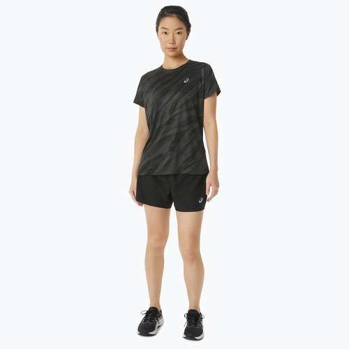 Koszulka do biegania damska ASICS Core All Over Print graphite grey/performance black