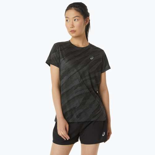 Koszulka do biegania damska ASICS Core All Over Print graphite grey/performance black