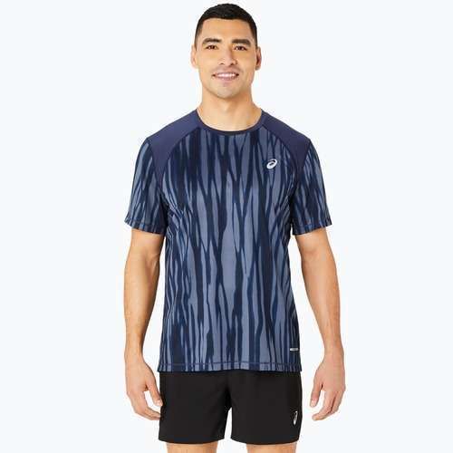 Koszulka do biegania męska ASICS Road All Over Print Top blue expanse/midnight