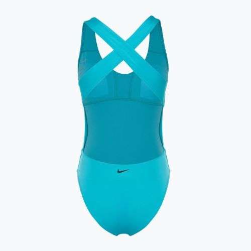 Strój pływacki jednoczęściowy damski Nike Multi Logo Crossback dusty cactus