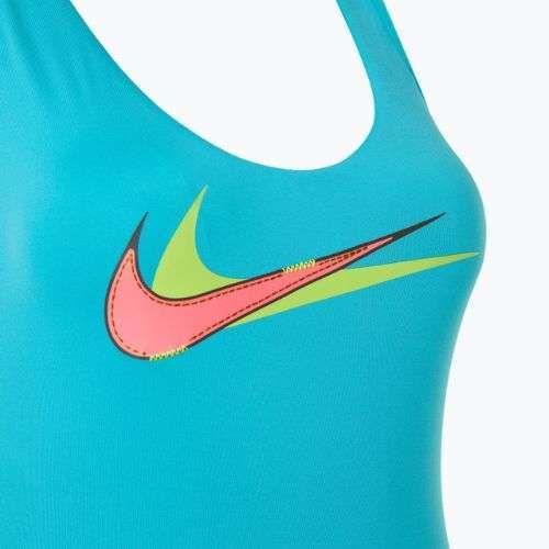 Strój pływacki jednoczęściowy damski Nike Multi Logo Crossback dusty cactus