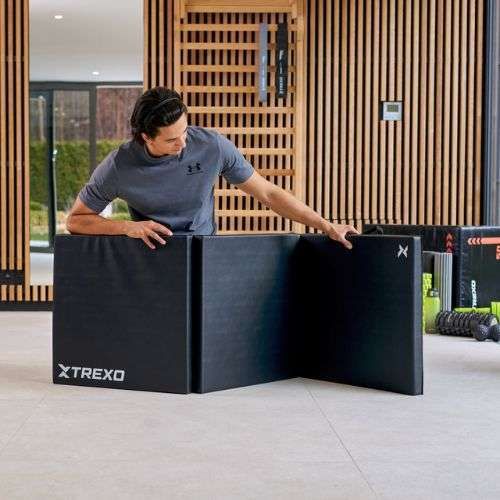 Materac gimnastyczny XTREXO składany 180 x  60 x 5 cm czarny