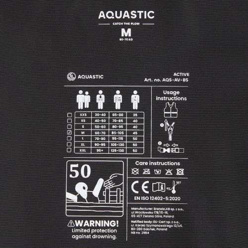 Kamizelka asekuracyjna AQUASTIC Active 50N czarny