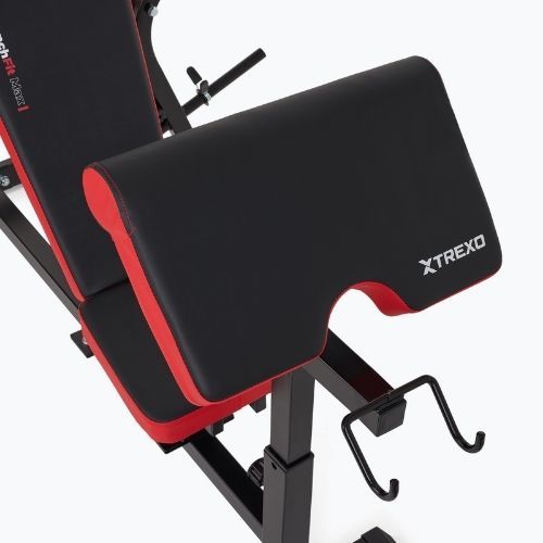 Ławka treningowa XTREXO BenchFit Max ze stojakiem i modlitewnikiem czarny
