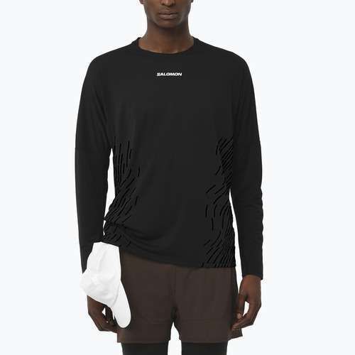 Longsleeve do biegania męski Salomon Sense Aero GFX deep black
