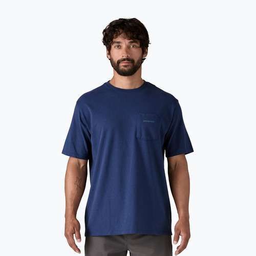 Koszulka męska Patagonia Boardshort Logo Pocket Responsibili clement blue