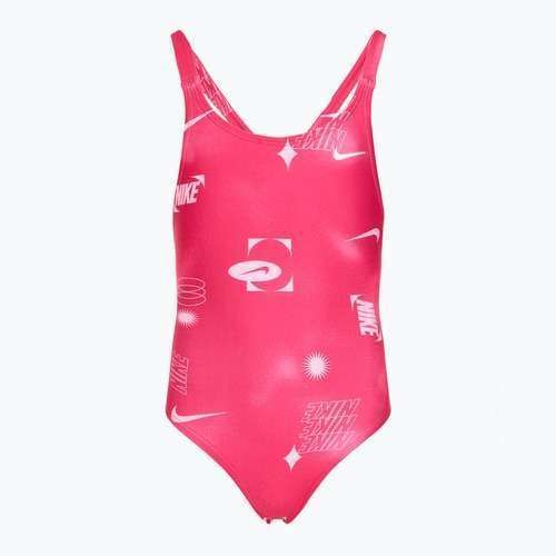 Strój pływacki jednoczęściowy dziecięcy Nike Hydrastrong Fastback rush pink