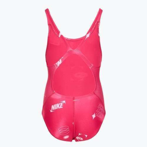Strój pływacki jednoczęściowy dziecięcy Nike Hydrastrong Fastback rush pink
