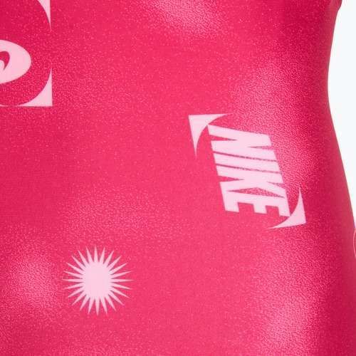 Strój pływacki jednoczęściowy dziecięcy Nike Hydrastrong Fastback rush pink
