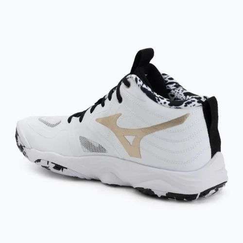 Buty do siatkówki Mizuno Wave Momentum Elite Mid white/black/ge gold