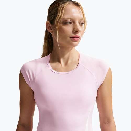 Koszulka do biegania damska Nike Swoosh Run Dri-Fit pink foam/photon dust/white