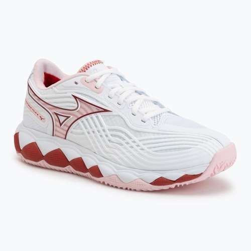 Buty do tenisa damskie Mizuno Wave Enforce Tour 2 CC white/pinkesque/barbados/cherr