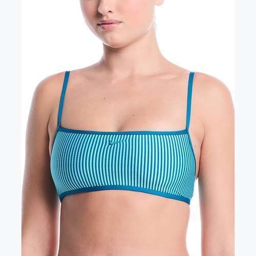 Góra od stroju pływackiego Nike Ripple Texture Bralette Classic Bikini bleached turquoise