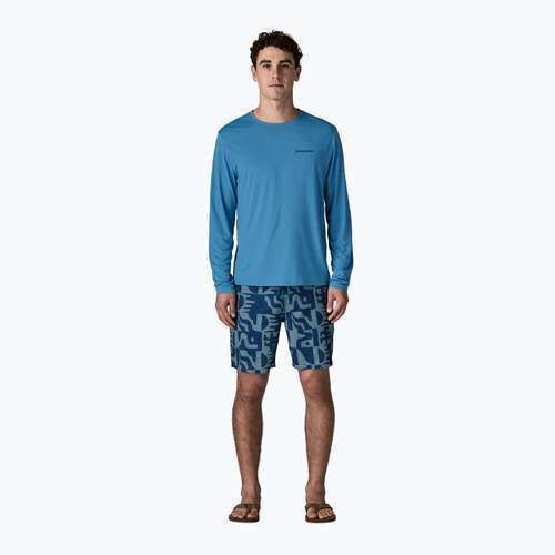Longsleeve męski Patagonia Capilene Cool Daily - Boardshort Logo shore blue/light shore blue x-dye