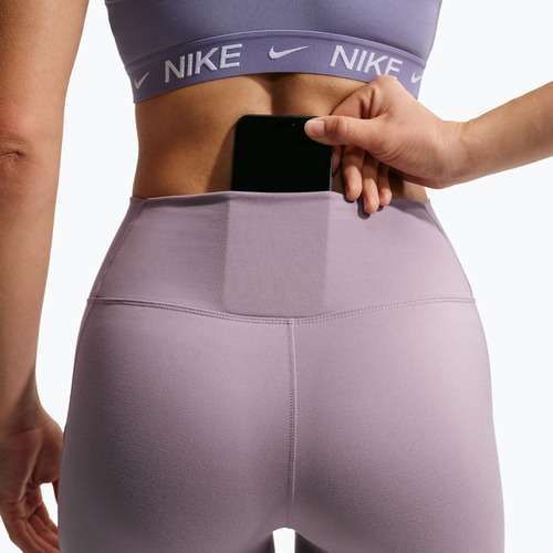 Legginsy treningowe damskie Nike One High-Waisted 7/8 light violet ore/white