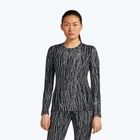 Longsleeve trekkingowy damski icebreaker Merino 260 Tech Vertex Crewe Delta Lines AOP black/snow/j