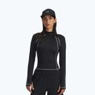 Longsleeve treningowy damski Under Armour ColdGear Textured 1/2 Zip black/white/metalic silver