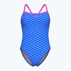 Strój pływacki jednoczęściowy damski arena Monogram Challenge Back blue river multi/shocking pink