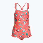 Strój pływacki jednoczęściowy dziecięcy Speedo Digital Frill Thinstrap coral/sweet taro/white