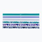 Opaski na głowę Nike Headbands Printed 6 szt. neptune green/malachite/pure platinum