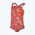 Strój pływacki jednoczęściowy dziecięcy Speedo Digital Frill Thinstrap coral/sweet taro/white 3