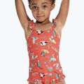 Strój pływacki jednoczęściowy dziecięcy Speedo Digital Frill Thinstrap coral/sweet taro/white 4