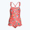 Strój pływacki jednoczęściowy dziecięcy Speedo Digital Frill Thinstrap coral/sweet taro/white