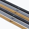 Opaski na głowę Nike Swoosh Sport Metalic 6 szt. wolf grey/black/club gold/metallic gold 3