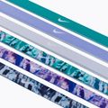 Opaski na głowę Nike Headbands Printed 6 szt. neptune green/malachite/pure platinum 3