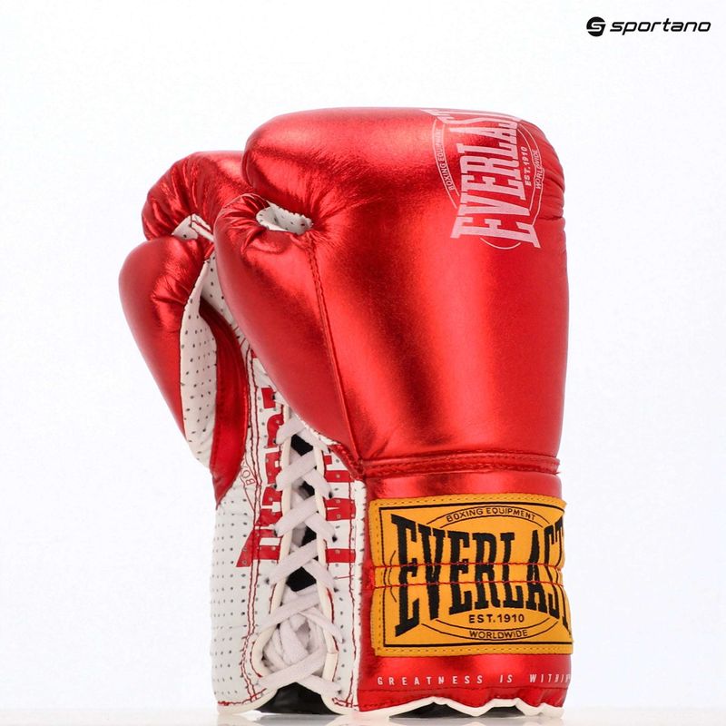 Rękawice bokserskie Everlast Fight Leather red 9