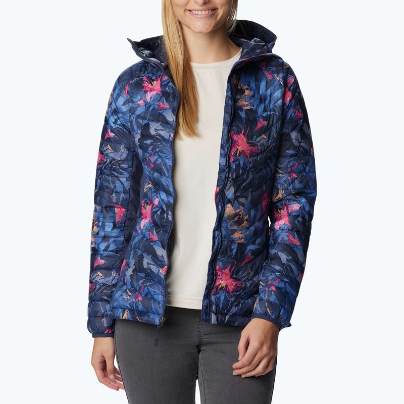 Kurtka hybrydowa damska Columbia Powder Pass Hooded nocturnal floriculture print 3
