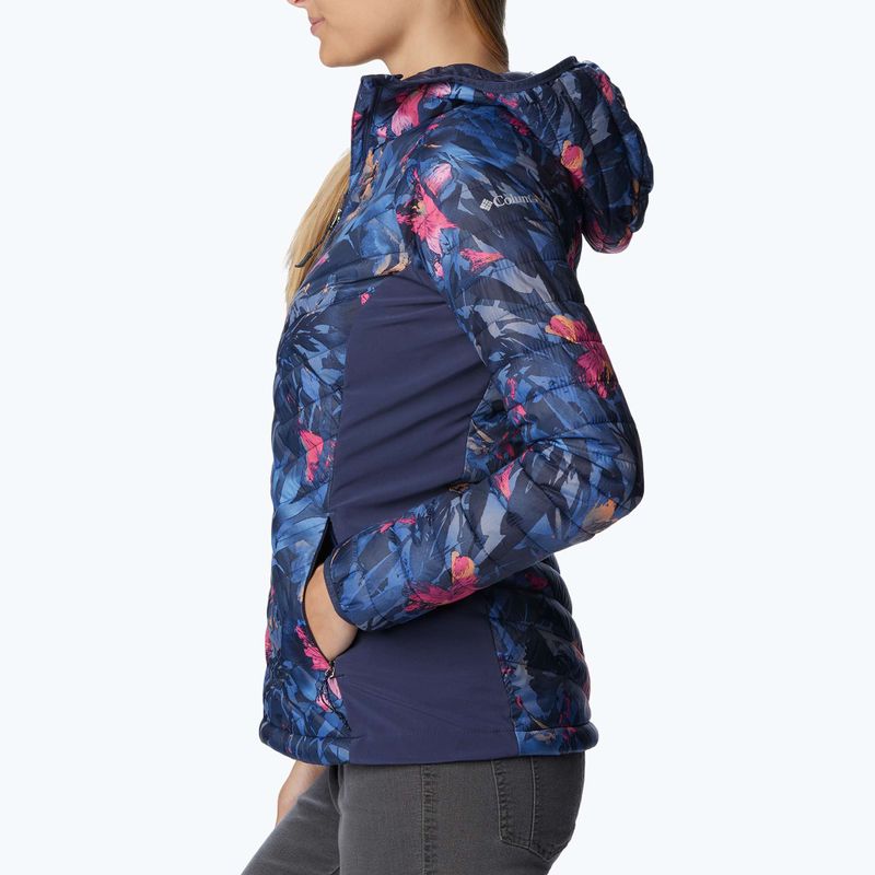 Kurtka hybrydowa damska Columbia Powder Pass Hooded nocturnal floriculture print 4