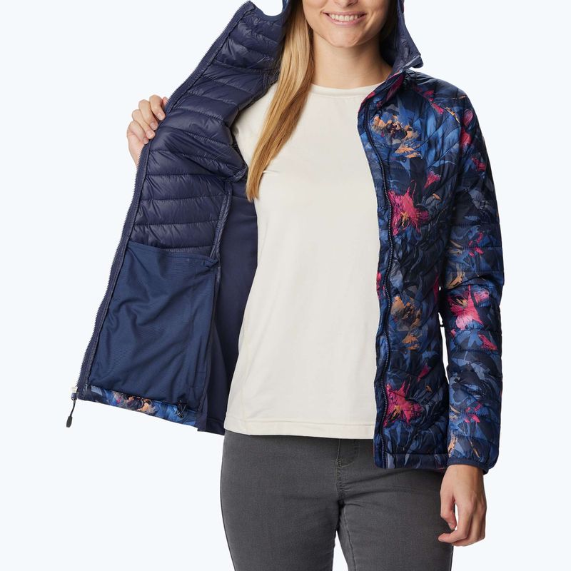 Kurtka hybrydowa damska Columbia Powder Pass Hooded nocturnal floriculture print 5