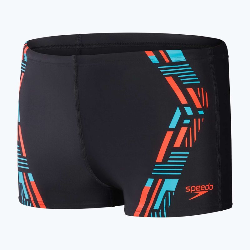 Bokserki pływackie męskie Speedo Tech Print Aquashort black/orange 10