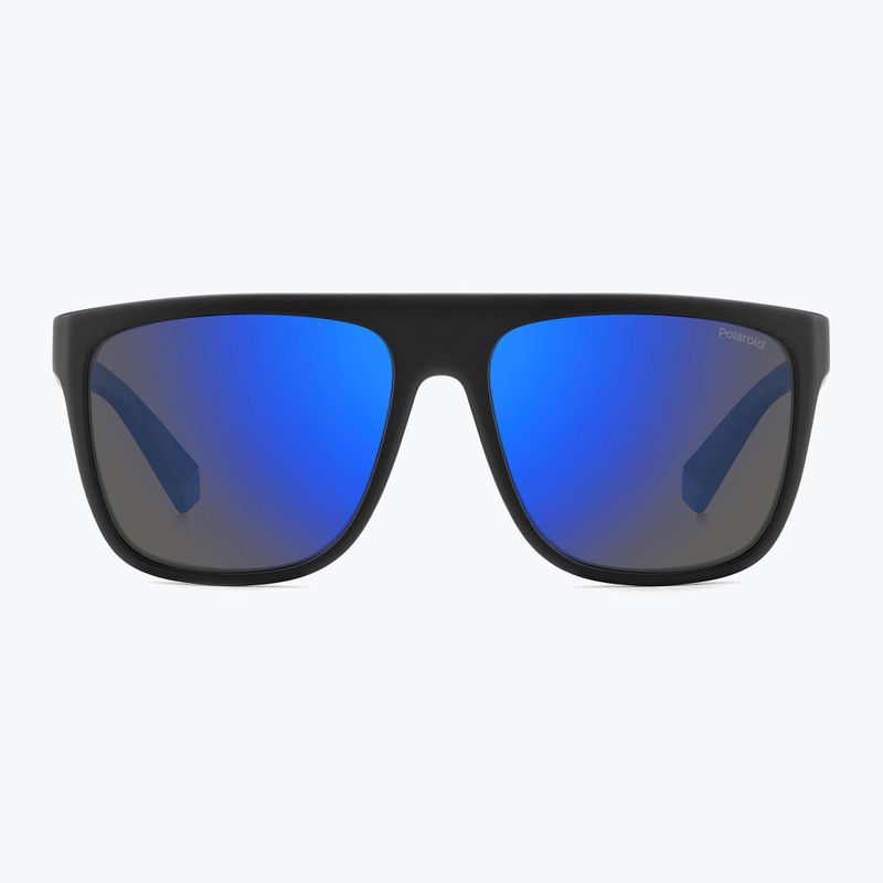 Okulary przeciwsłoneczne męskie Polaroid PLD 2162/S matte black blue/blue mirror polarized 3