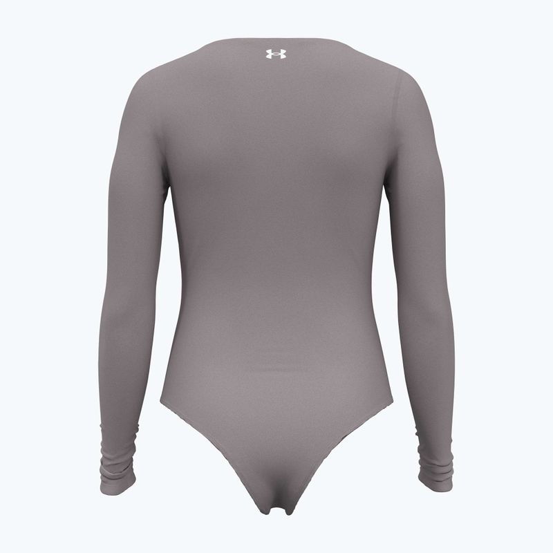 Body treningowe damskie Under Armour Vanish Leotard tetra gray/white 2
