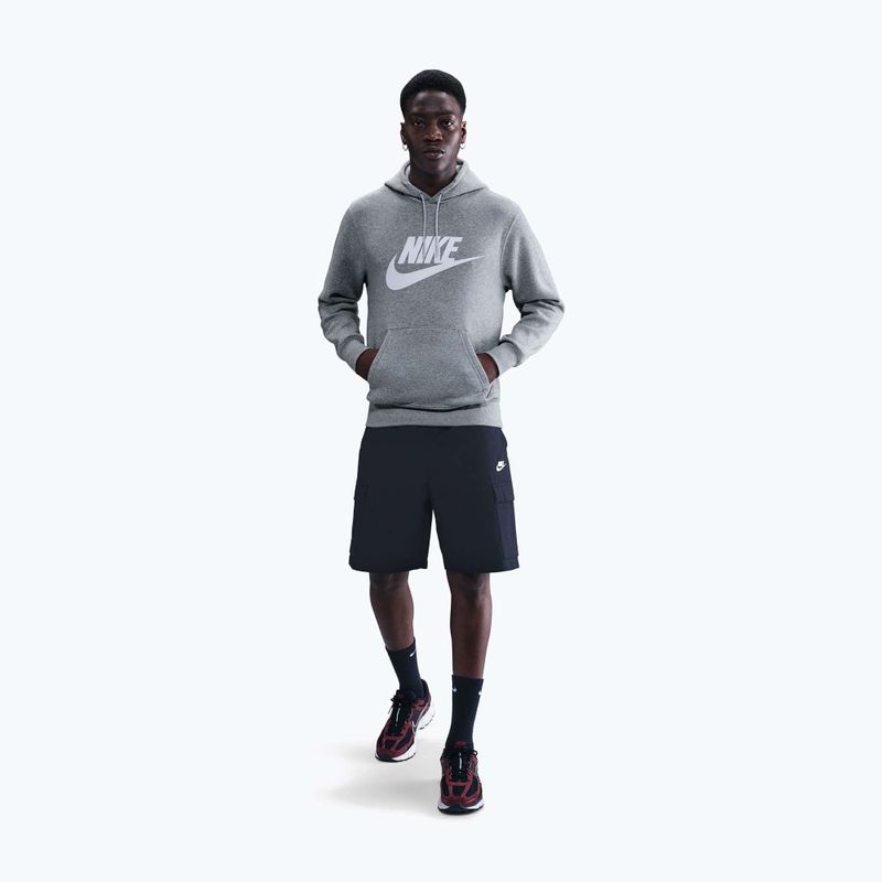 Bluza męska Nike Club Pullover Hoodie dark grey heather/light smoke grey/white 2