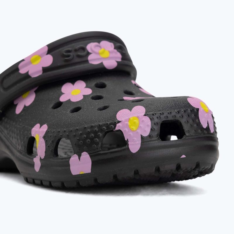 Klapki dziecięce Crocs Classic Flower 212671 black 8