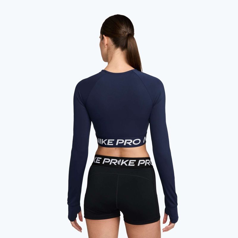Top treningowy longsleeve damski Nike Pro 365 Dri-Fit midnight navy/white 2