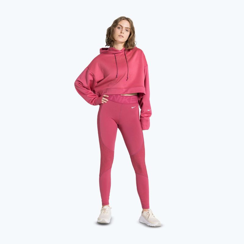Legginsy treningowe damskie Nike Pro High-Waisted sweet beet/white 2
