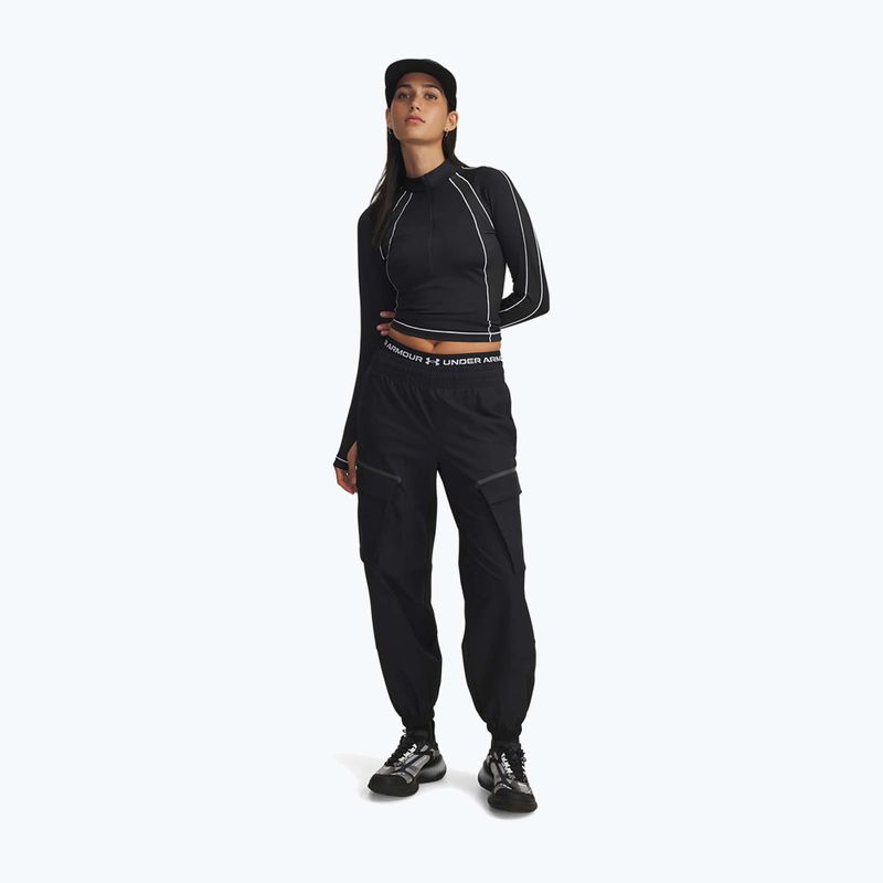 Longsleeve treningowy damski Under Armour ColdGear Textured 1/2 Zip black/white/metalic silver 2