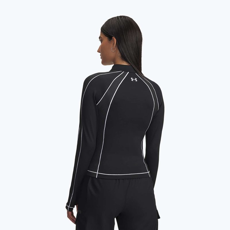 Longsleeve treningowy damski Under Armour ColdGear Textured 1/2 Zip black/white/metalic silver 3
