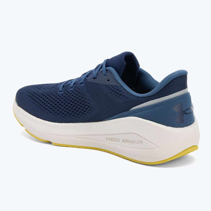 Buty do biegania męskie Under Armour Sonic 7 washed navy/nu blue/yellow shade 3