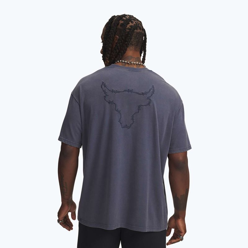 Koszulka męska Under Armour Project Rock Q3 ST Graphic downpour gray/white 2